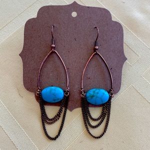 Turquoise and Bronze Earrings